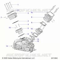 ENGINE, CYLINDER AND CYLINDER HEAD MNTG.