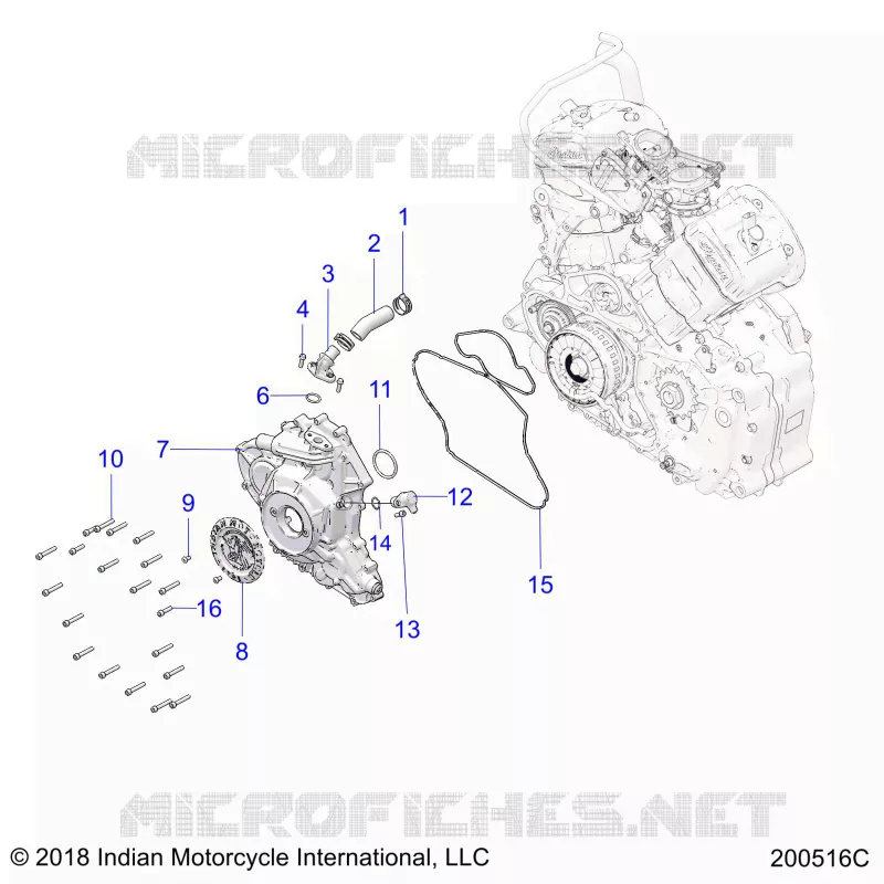 ENGINE, STATOR COVER