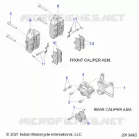 BRAKES, FRONT BRAKE CALIPERS AND REAR