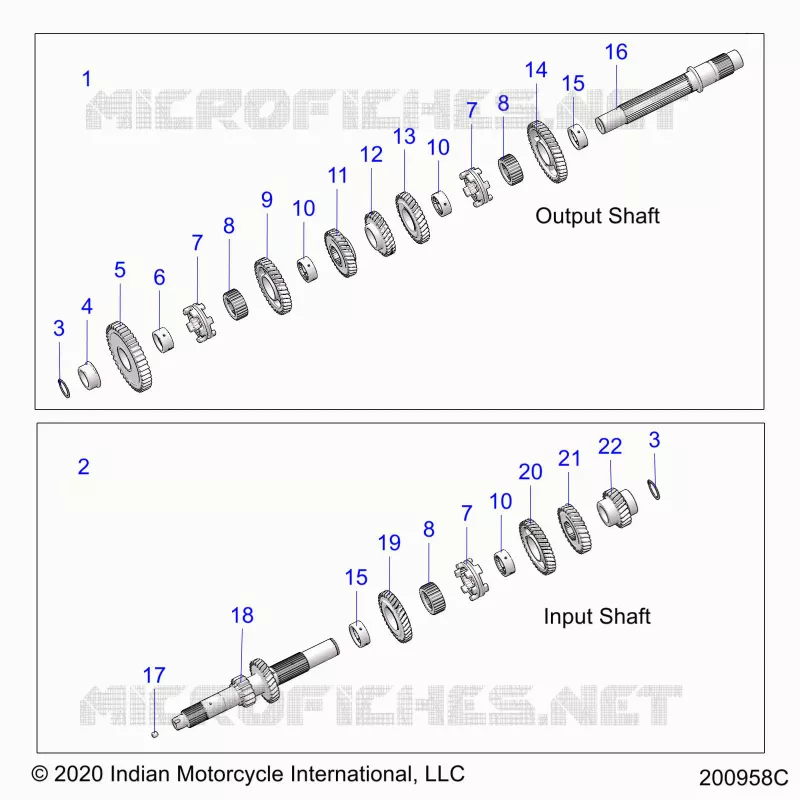 DRIVE TRAIN, INPUT/OUTPUT SHAFT ASM.