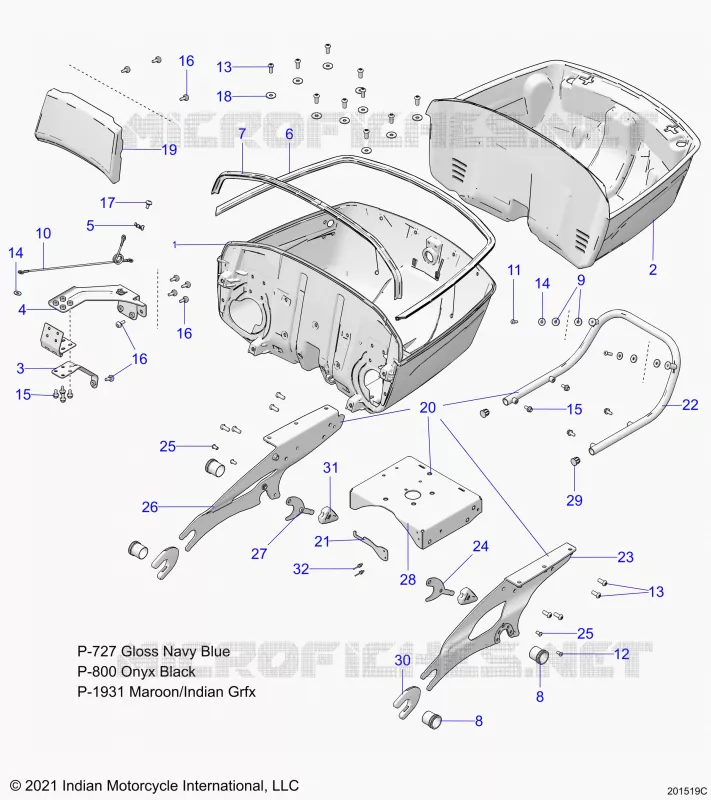 TRUNK BASE MOUNTING ASM.