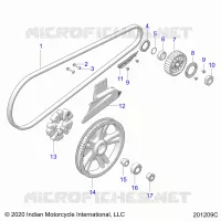 DRIVE TRAIN, DRIVE SPROCKET, BELT AND GUARD