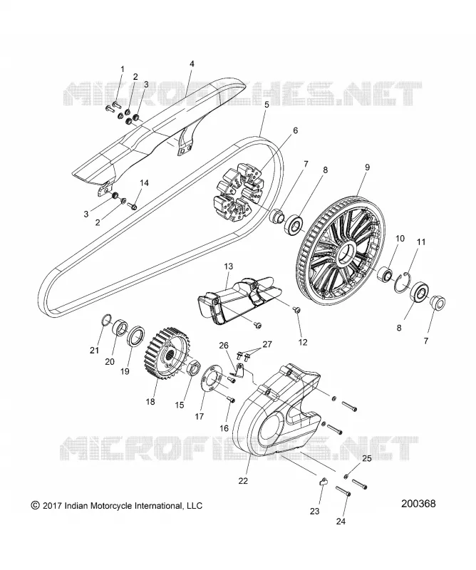 DRIVE TRAIN, SPROCKETS, GUARDS AND BELT