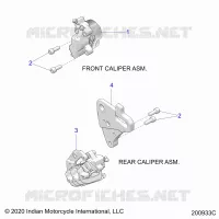 BRAKES, FRONT BRAKE CALIPERS AND REAR