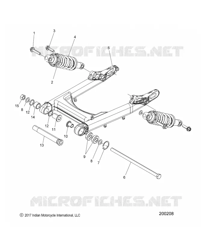 REAR SUSPENSION ASM., SWING ARM AND SHOCKS
