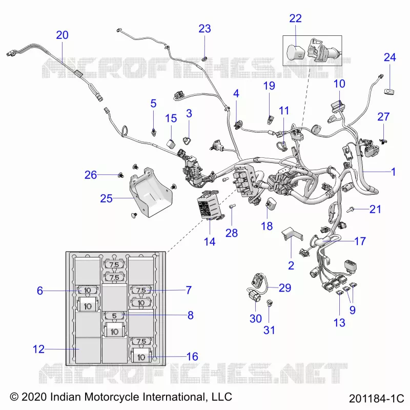 ELECTRICAL, WIRE HARNESS - N22RZR25 (201184