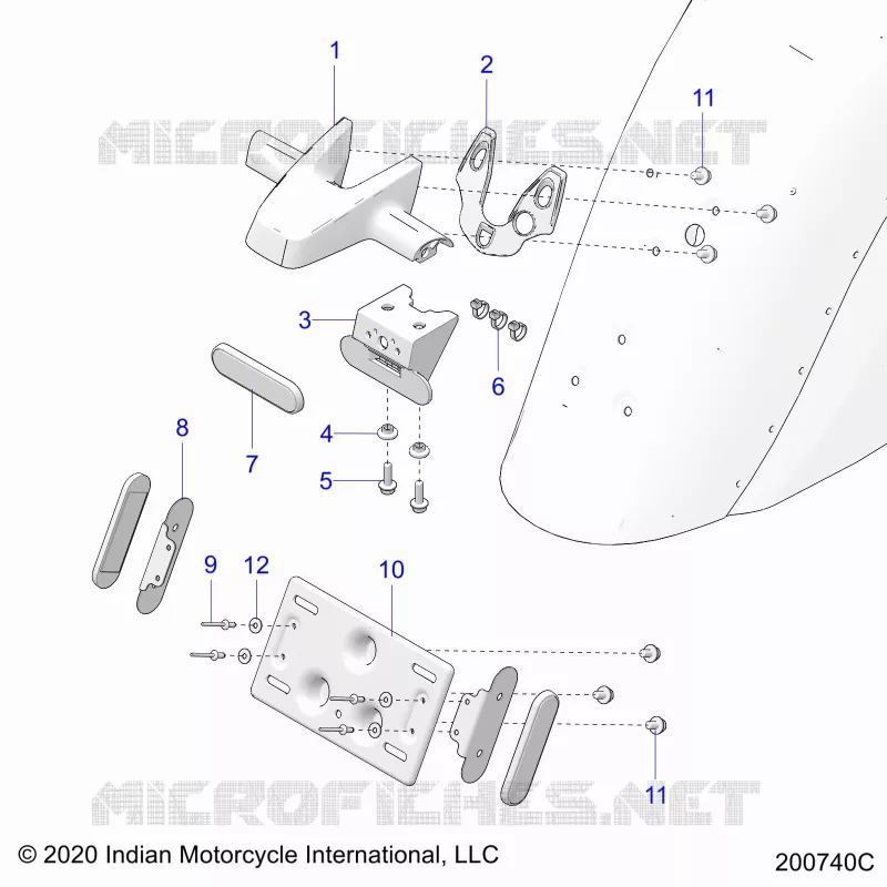 LICENSE PLATE BRACKET/REAR LIGHT HOUSING