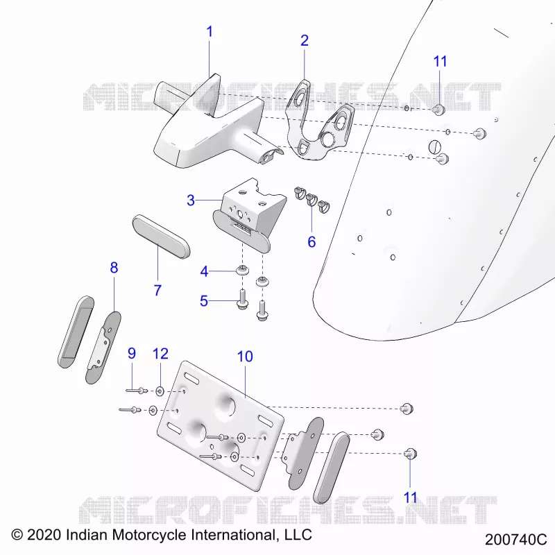LICENSE PLATE BRACKET/REAR LIGHT HOUSING