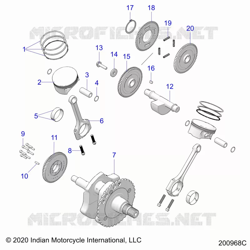 ENGINE, PISTON AND CRANKSHAFT