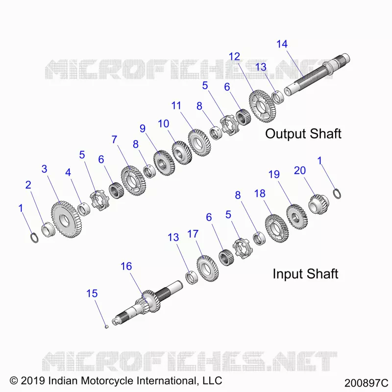 DRIVE TRAIN, INPUT/OUTPUT SHAFT ASM.
