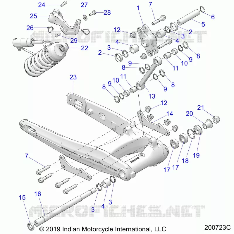 REAR SUSPENSION ASM., SWING ARM AND SHOCK