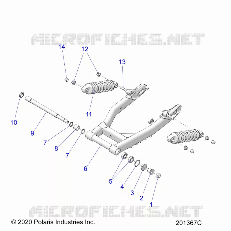 REAR SUSPENSION ASM., SWING ARM AND SHOCKS